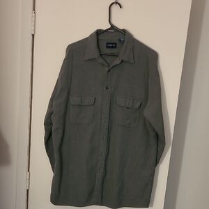 Harbor Bay Gray Casual Button Down Shirt XXLT